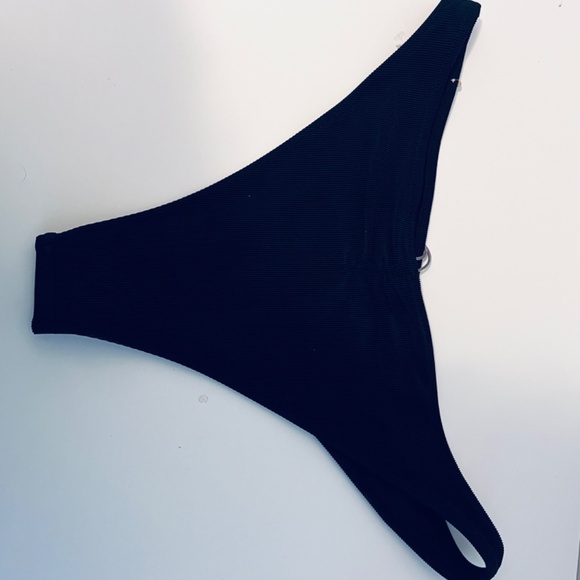 Everyday Sunday Black Recycled Rib High-Leg Bikini Bottom - Women's XL New - Picture 7 of 11